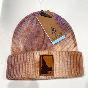 LOCALE, NWT,  Sugarplum"Idaho" beanie in brown, beige, purple unisex OSFM.